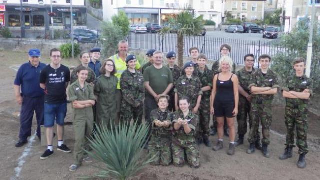 Air cadets with Jacqui Owen and Howard Burns from CORMAC